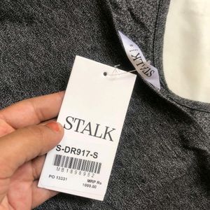 Stalk Grey Sporty Side Slit Dress