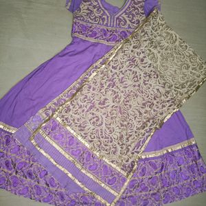 Gorgeous Lavender Cotton Anarkali 💜💜💜