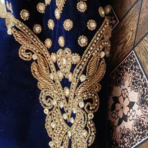 Men Indian Latest Designer Blue Velvet Sherwani