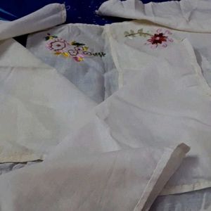 Beautiful, Old & Unused 11 Embroidery Handkerchief