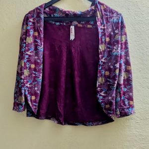 Maroon Floral Shrug