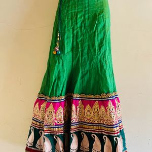 Green Designer Lehenga Choli Set