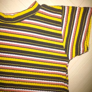 Multicolour Striped Top Women 💛🖤And Girl