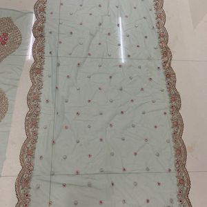 Brand New Embroidery Work Saree In 5 Colour