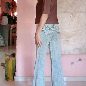 Butterfly Detailing Bootcut Jeans