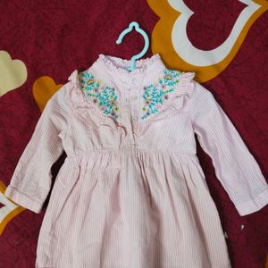 100% Cotton Babyhug Pink Frock