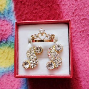 Earring Tops With Finger Ring