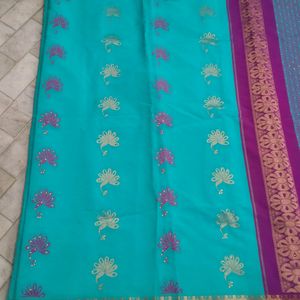 Very Beautiful Light Weight Saree With Stiched Blo