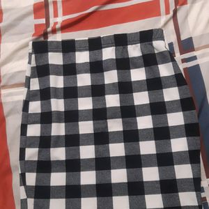 Black and White Checkered Skirt