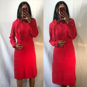 Red Woolen Dress