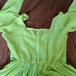 Parrot Green Transparent Top