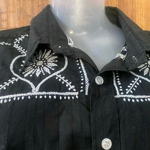 Men  Black Cotton Shirt