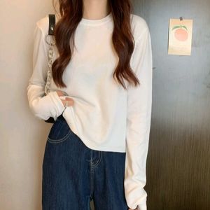 New Winter Wear Korean Off White Top