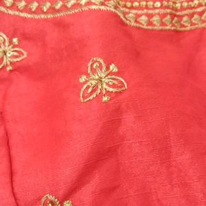 Banglori Silk Embroidery Work Red Blouse