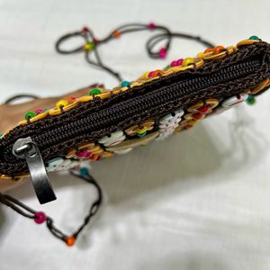 Sling Bag With Wooden Beads