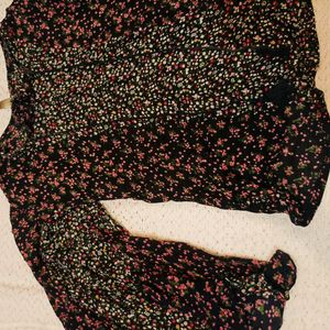 Floral Black Top