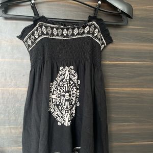 Black Mandala Top For Women - XS/S