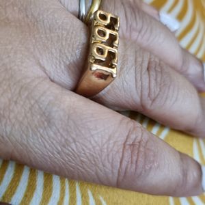 Birth year Ring Imitation Golden Heavy Metal