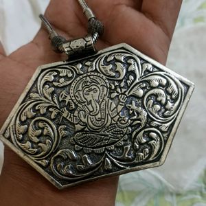 Oxidized German Silver Ganesha Necklace