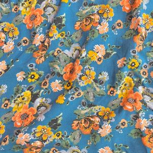 womens floral blue button shirt