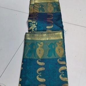 Sapphire Green Semi Soft Silk Saree...