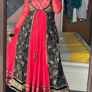 Long Anarkali Wedding Wear Dress With Pant & Shawl