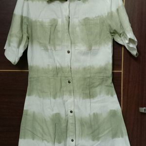 Tie Dye Denim Shirt Dress New