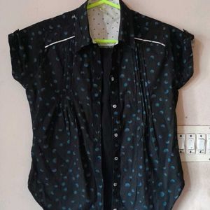 Polka dotted cute Black Shirt