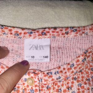 Zara Ripped Floral Printed  Top And Bodysuit