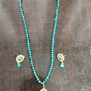 Green Shining Beads Necklace Set