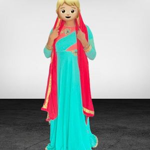 Super Gown Double Color Pink &cyan