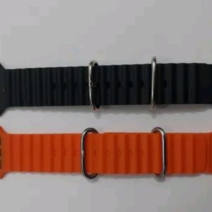 Apple Watch Ocean Strap Orange And Black Colour