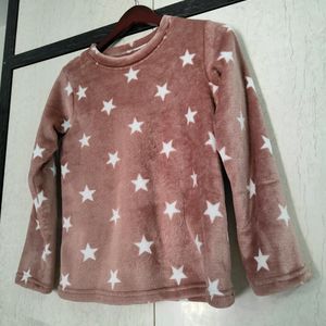 Muave Full Sleeves Star Printed Sweatshirt