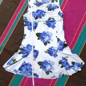 White and Blue Dress For girls