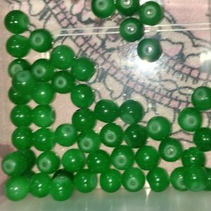Green Glass Beads (50+ Beads)