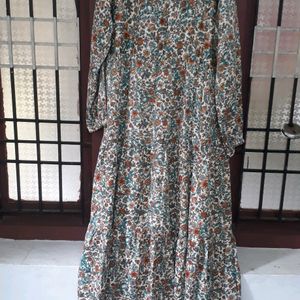 New Printed Pattern Gown For Girls-XL