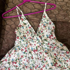 Korean White floral A line top