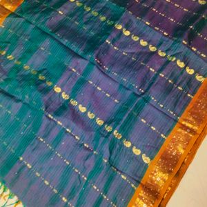 Multi  colour pure Gadwal saree