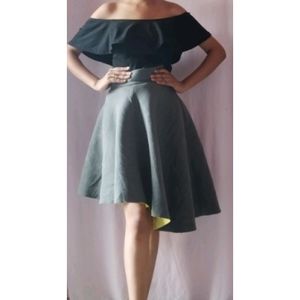 Beautiful Grey Frock Flared Skirt