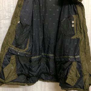 HELLY HANSEN JACKET GREEN GOOSE DOWN COAT HOODED