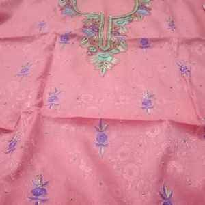 Pink Thread Sobber Embroidery Suit