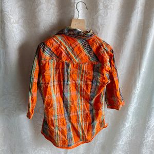 Y2k ORANGE MULTICOLOUR SHIRT FOR WOMEN