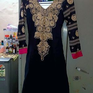 Long Anarkali Dress With Dupatta