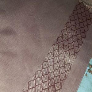 Nude Color Dupatta With Banarsi Border