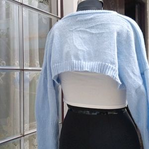 Sky Blue Crop Sweater