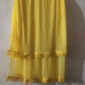 Yellow And Black Dupatta For Sell