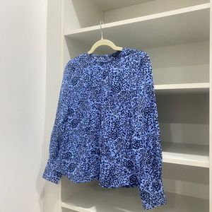 Marks & Spencer Blue Leopard Print Top