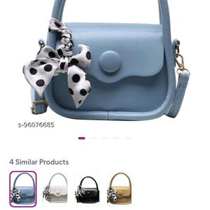 Blue Aesthetic Snap Button Satchel