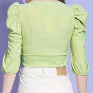 Green Crop Top With Free Gift Inside