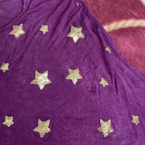 Purple Sequence Star Tank Top